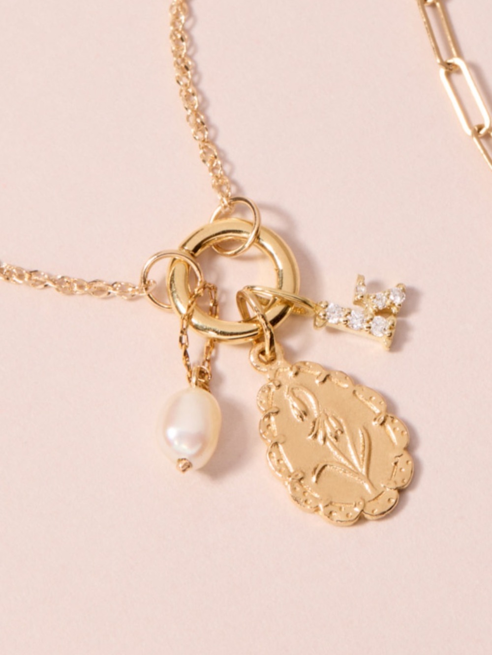 Catbird Snowdrop Poem Charm 14K gold January Charm CATBIRD Birth Flower pendant